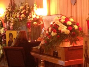 Sammy Yatim's mom at casket